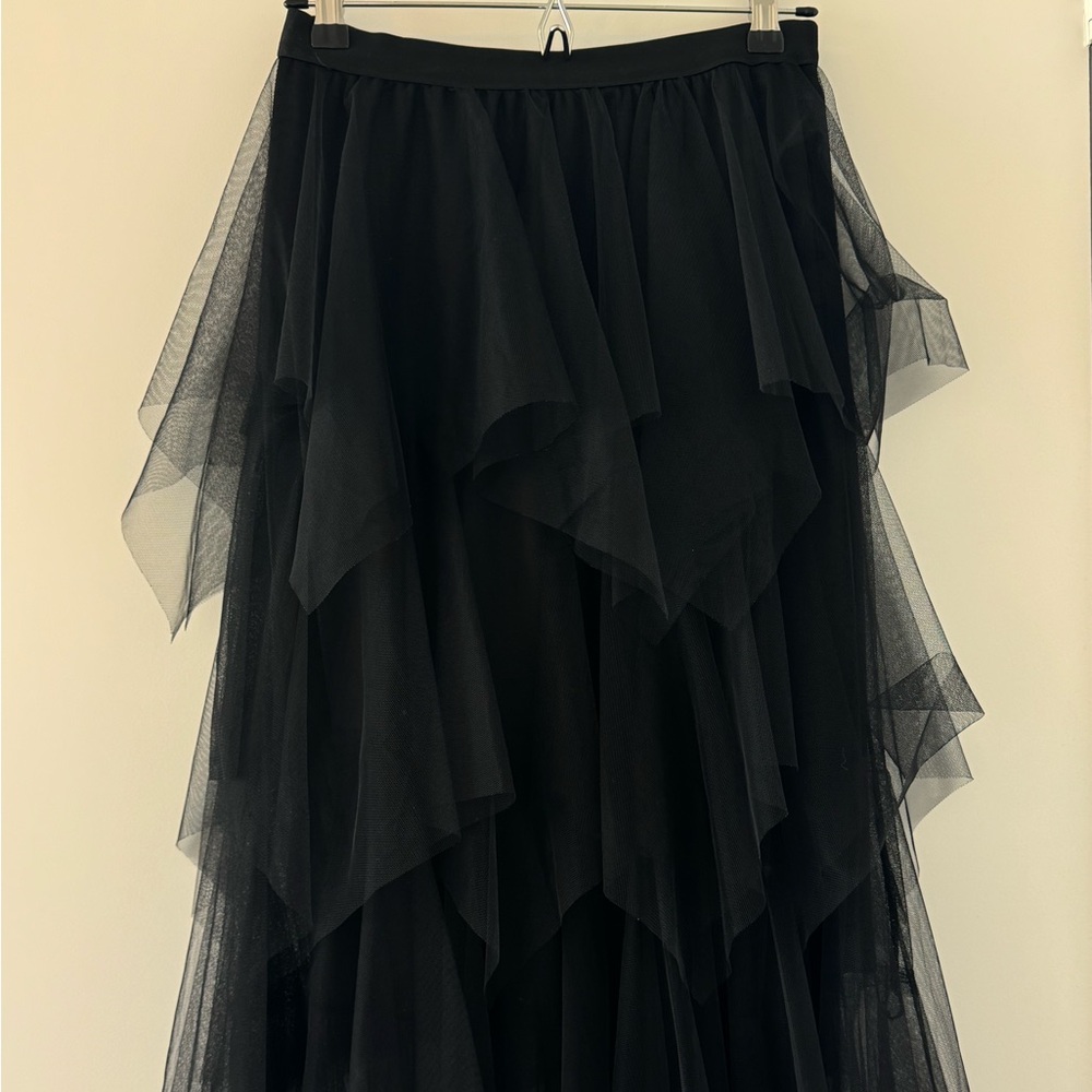 Black Tulle Tiered Layered Skirt